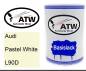 Preview: Audi, Pastel White, L90D: 500ml Lackdose, von ATW Autoteile West.